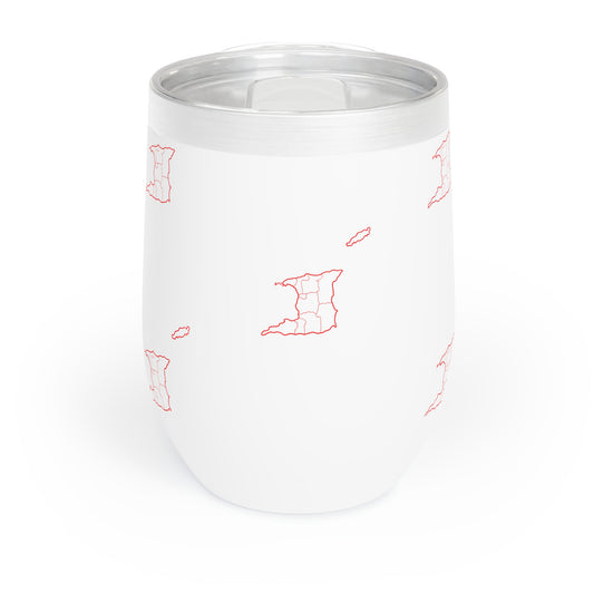 Map of Trinidad and Tobago Pattern Wine Tumbler