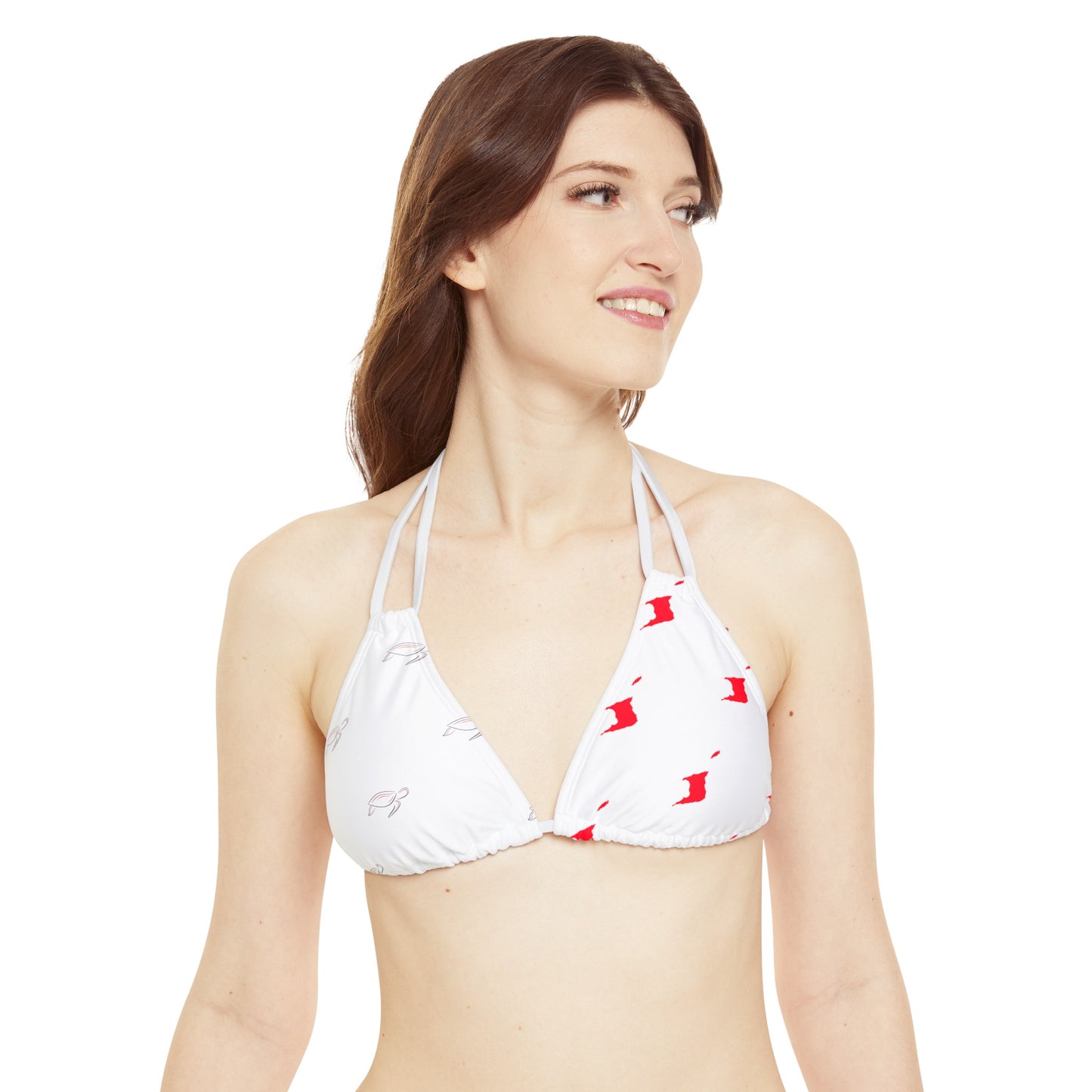 Red Trinidad + Logo Triangle Bikini Top
