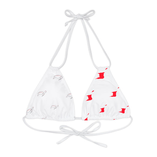 Red Trinidad + Logo Triangle Bikini Top