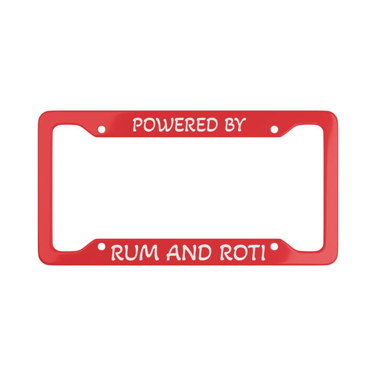 RUM AND ROTI License Plate Frame